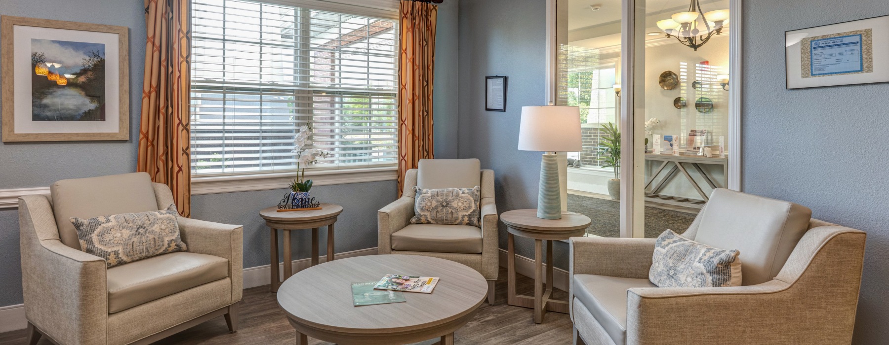Living room with sofas and coffee table